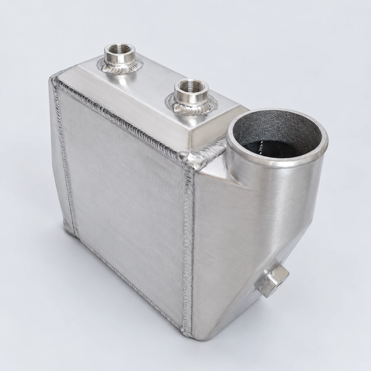 angled view · Air connections and mounting details