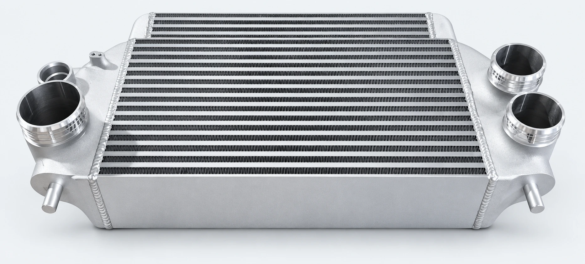 Silver stepped core — angled connection view