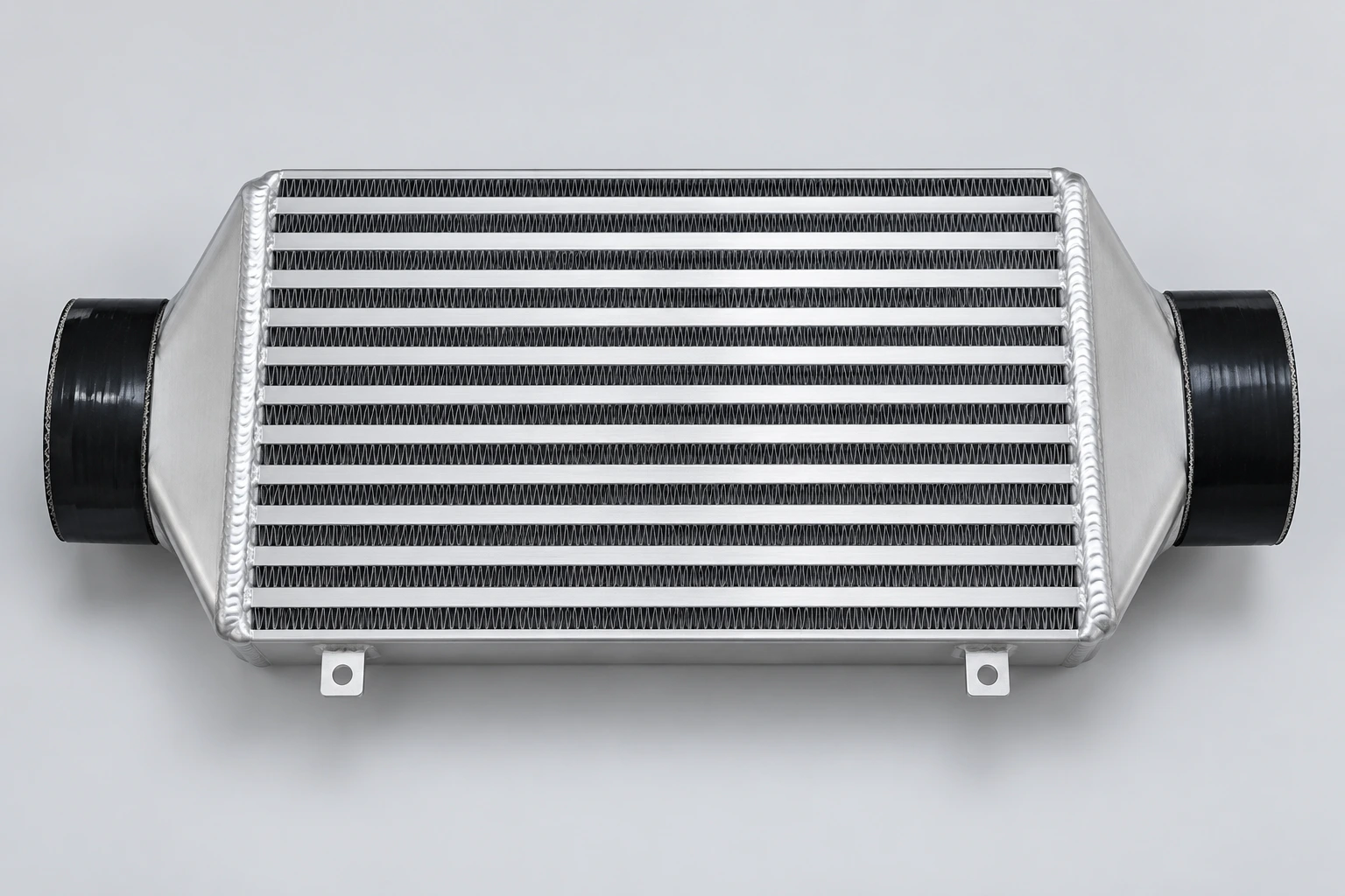 Complete intercooler with black silicone hoses